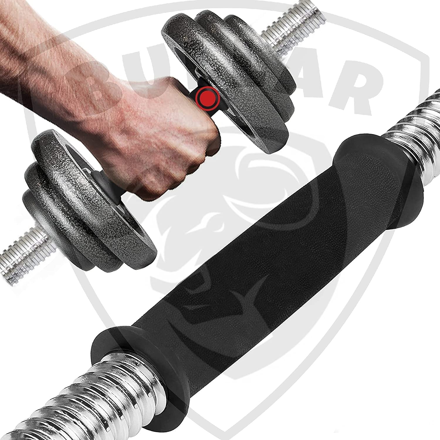 Adjustable Cast Iron Dumbbells Set with Weight Plates Dumbbell Rods 05