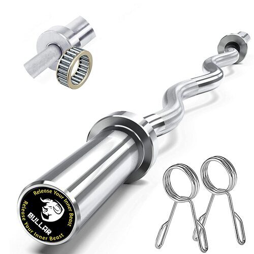 4 Ft Curl Olympic Barbell Rod with Spring Lock for Weightlifting