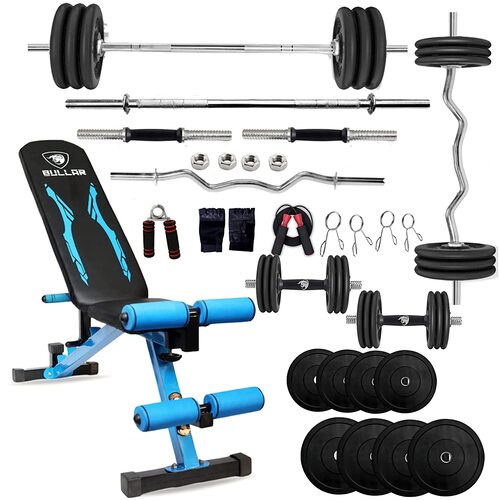 Adjustable Bench Combo with 30KG Rubber Weight Plates