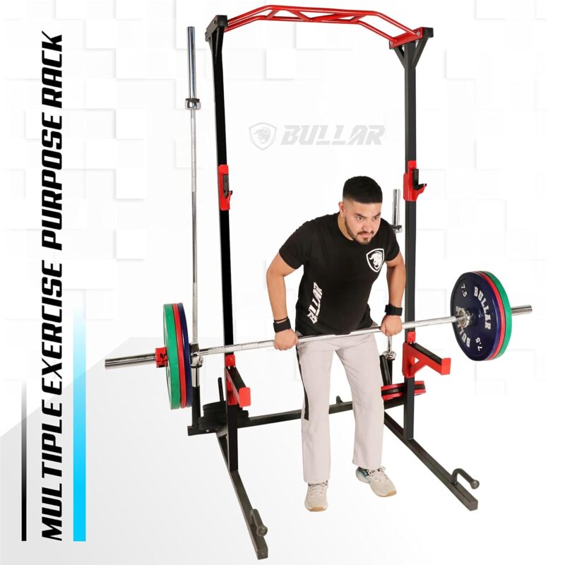 BULLAR Heavy-Duty Adjustable Power Squat RackStand for Home Gym Workout