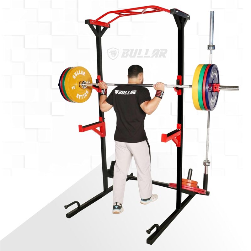 BULLAR Heavy-Duty Adjustable Power Squat RackStand for Home Gym Workout